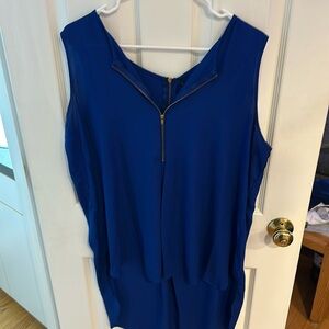 Blue Zippered Blouse